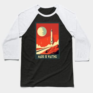 Mars Adventure Vintage Travel Poster Baseball T-Shirt